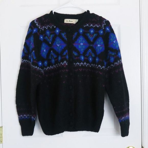 L.L. Bean Sweaters - Vintage LL Bean Fair Isle Knit Mohair Wool Sweater